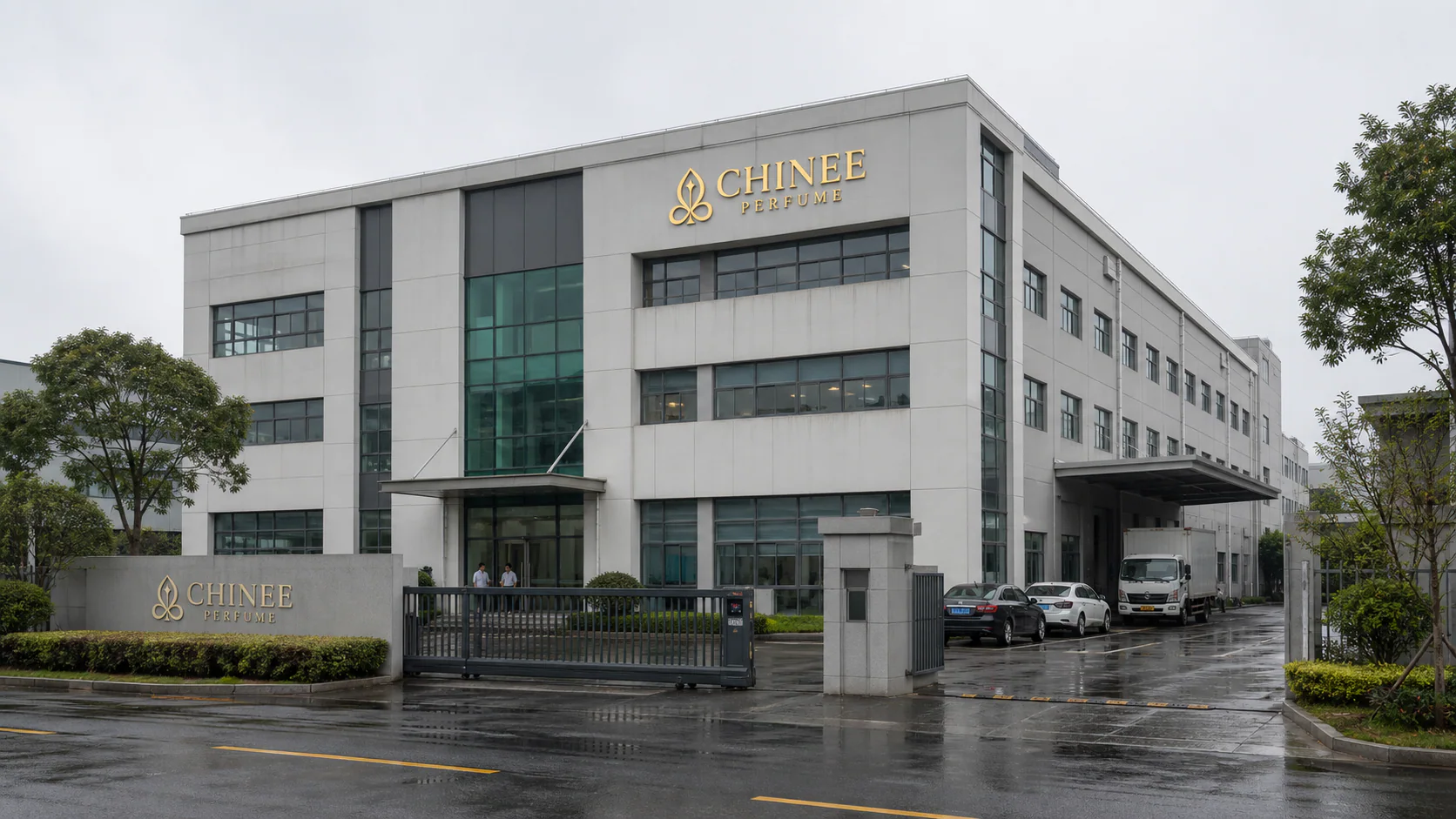 CHINEE PERFUME manufacturing facility in a Chinese industrial park