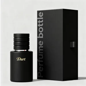 1 1.3 3.3oz Glass Black Matte Perfume Bottle with Magnetic Cap Hot Stamping Custom Logo Luxury Perfume Set Carton Box