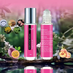 Own Brand Unisex 10ml Perfume Oil with Peach, Passion Fruit, Mimosa, Cedarwood and Pheromones, Essential Oil Roller Perfume