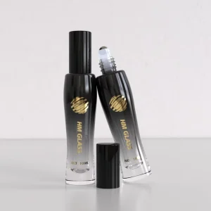 10 ml 1/3 oz Gradient Black Cylinder Roll On Perfume Oil Bottle with Metal Roll Perfume Bottle Roll On