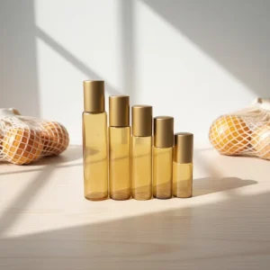 10 ml 15 ml 20 ml Amber Color Screw Cap Roll on Glass Bottle Perfume Packaging Container Custom Color and Design Logo Printing