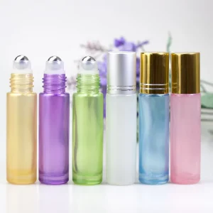 10 ml Roller Ball Bottle Glass Oil Perfume Bottle Roll on Frosted 15ml 10ml 30ml 50ml Glass Roller Ball Bottle with Lid