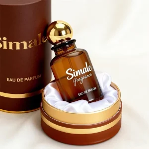 100/50ml Amber Brown Round Glass Perfume Bottle with Gold Ball Cap Vintage Fragrance Container