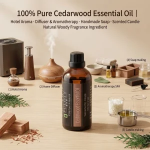 100% Natural Cedarwood Essential Oil Hotel Aroma Oil for Diffuser Soap Candle Making Huiles Essentielles Aceites Esenciales