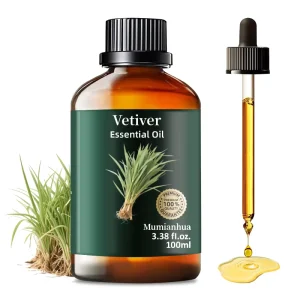 100% Vetiver Essential Oils Sweet Aromatherapy Perfume Making Private Label Organic Gift Box Packaging