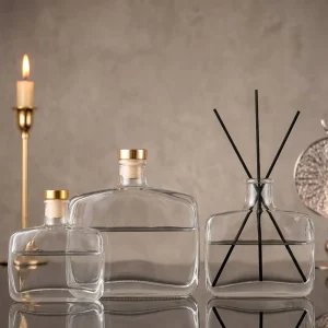 100ml 200ml 500ml Flat Square Glass Reed Diffuser Bottle Empty Glass Bottle for Fragrance Oil Perfume Aromatherapy Oil Container