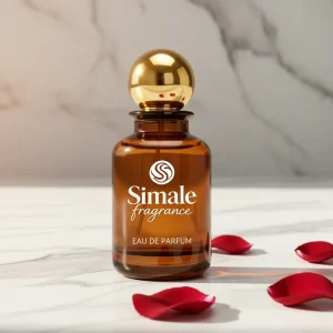 100ml Amber Round Glass Perfume Bottle with Gold Ball Cap & Custom Embossed Gift Box for Wedding Favors
