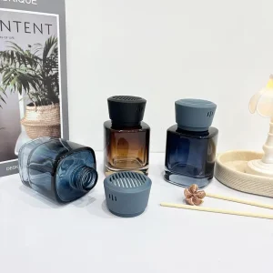 100ml Car & Home Square-Round Reed Diffuser Glass Bottle Refillable Aromatherapy Empty Bottle with Rattan Sticks