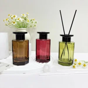 100ml Custom Colour Empty Octagonal Fragrance Refill Bottle Glass for Home & Car Aromatherapy