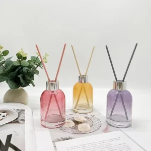 100ml Cylindrical Glass Bottle Fashion Color Reed Diffuser Non Electric Aromatherapy Vessel for Home Fragrance