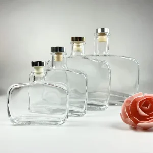 100ml Empty Clear Flat Square Glass Bottle Set for Reed Diffuser Essential Oil & Home Fragrance Packaging