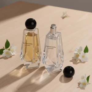 100ml Faceted Trapezoid Crystal Matte Unique Refillable Luxury Empty Glass Perfume Bottle with Box Screen Printing & Engraving