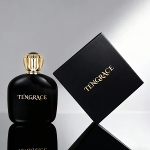 100ml Flat Perfume Glass Spray Bottle Custom Logo Crimp Neck Black White