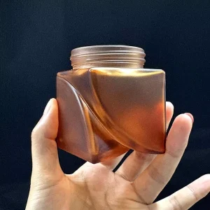100ml Glass Jar Flameless Standing Ornament Candle Holder Handmade Fragrance Bottle Home Bedroom Tinted Amber Color