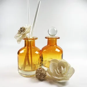 100ml Luxury Custom Color Clear Glass Empty Fancy Unique Aroma Bottle with Natural Rattan and Customized Box