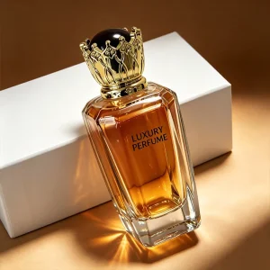 100ml Luxury Golden Lid Square Glass Perfume Bottle with Pump Sprayer Custom Color Packaging