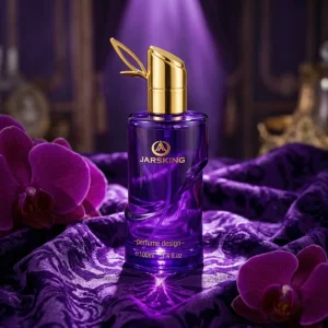 100ml Luxury Gown Inspired Perfume Bottle Elegant Textured Glass Fragrance Container with Gold Embellishment