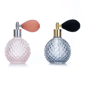 100ml Luxury Vintage Pineapple Shape Perfume Glass Screen Printing Unique Aromatherapy Empty Bottle with Airbag Pump Sprayer