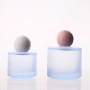 100ml Painting Blue Cosmetic Container Round Glass Perfume Bottle 30ml 50ml