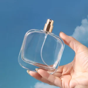 100ml Perfume Bottle with Cover Square Men’s Glass Perfume Bottle Essential Oil Spray High-end Sample Empty Glass Bottle