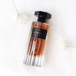 100ml Round Stripe Clear Empty Glass Perfume Bottle Luxury Spray Glass Bottle with Black Cap