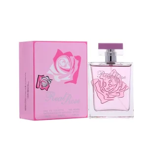 100ml Slender Glass Perfume Bottle with Rose on the Surface and Silver Sprayer and Clear Cap