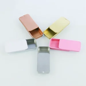 10g 15g 20g Black Silver White Pink Gold Small Metal Square Tin Box Lip Balm Slide Mint Tin Box Packaging