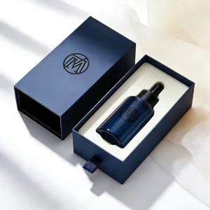 10ml 15ml 20ml 30ml Premium Flat Shoulder Frosted Blue Glass Container Serum Hair Cuticle Essential Oil Dropper Bottle