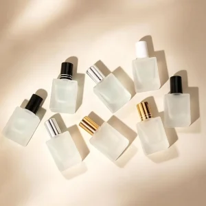 10ml 15ml 30ml Empty Square Essential Oil Bottle Glass Roller Frosted Customized Spray or Roll on Fragrance Bottle
