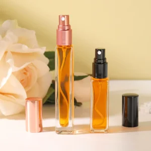 10ml 15ml Mini Portable Travel Size Empty Clear Refillable Perfume Rectangular Glass Spray Bottle Sample Arabic Perfume Bottle