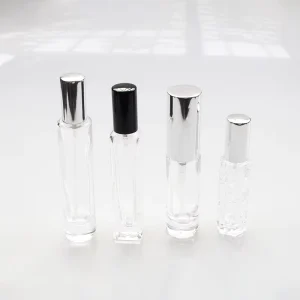 10ml 20ml 30ml 50ml Capacity Rectangle Empty Perfume Cosmetic Packaging Clear Glass Pump Sprayer Bottle