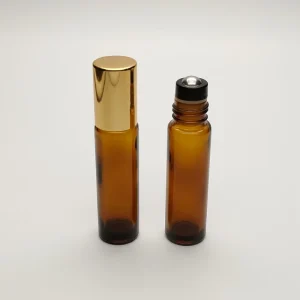10ml Amber Clear Roll on Essential Oil Bottle with Metal Steel Roller Aluminum Wrapped and Metal Cap