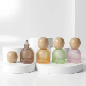 10ml Amber Green Pink Orange Frosted Glass Roll on Bottles UV Protection Refillable Bottles for Aromatherapy