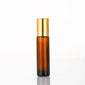 10ml Attar with Steel Ball Amber Glass Roll on Roller Deodorant Perfume Bottles
