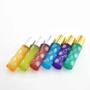 10ml Colored Roller Stainless Steel Glass Bottle Perfume Roll on Glass Bottles with Silkscreen Printing