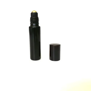 10ml Dark Violet Essential Oil Bottle With Gold Roller Ball