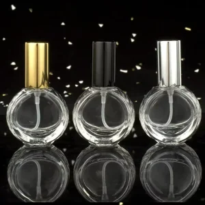 10ml Flat Round Glass Perfume Bottle Roll on Seal for Skin Care Serum Cream Perfume Screen Printable Surface Carton Packaging