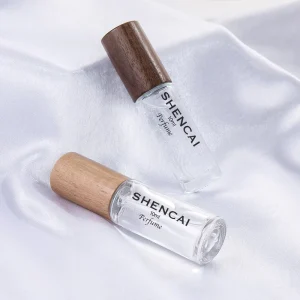 10ml Fragrance Sample Refillable Glass Perfume Spray Bottles with Wood Cap and Pump Sealer