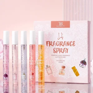 10ml Fragrance Spray Set 5pcs Alcohol Free Long Lasting Peach Vanilla Fruity Body Hair Perfume Mist Sample Gift Box
