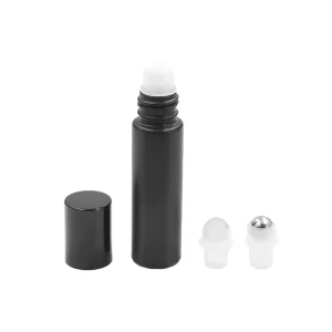 10ml Frost Black Color Glass Essential Oil Roller Bottle Roll On Container Serum Cream Packaging