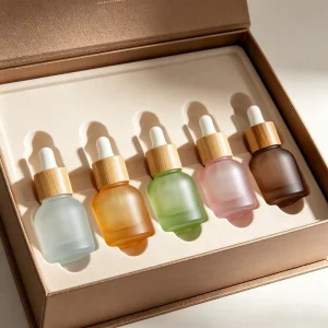 10ml Frosted Glass Dropper Bottles with Premium Gift Box for Essential Oil Skincare Set