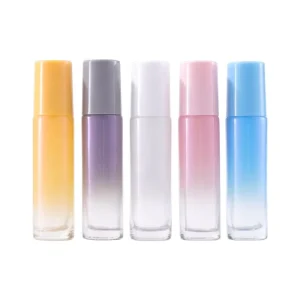 10ml Gradient Color Glass Roll on Perfume Bottle Empty Glass Deodorant Bottles with Glass Roller Ball