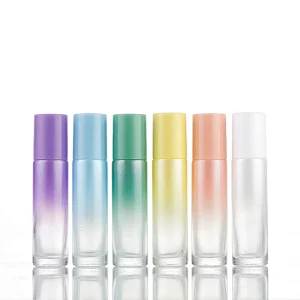 10ml Gradient Colorful Glass Perfume Roller Ball Bottle Attar Roll on Bottle Glass Bottle With Glass Roller