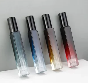 10ml Gradient Glass Square Perfume Atomizer Portable Spray Bottle Refillable Empty Perfume Dispenser for Daily Use