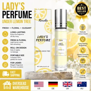 10ml Lemon Fragrance Roller Perfume Oil for Women Long Lasting Roll on Cologne Oil Portable Travel Perfume Overseas Warehouse