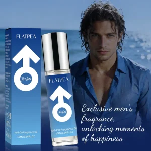10ml Long Lasting Men’s Pheromone Perfume Oil Portable Travel Size Roll-On Woody Almond Fragrance Cologne for Men Alcohol Free