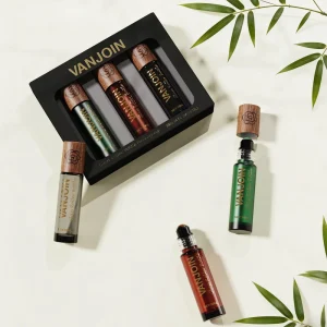 10ml Mini Perfume Aromatherapy Glass Roller Bottle with Wooden Cap and Luxury Box