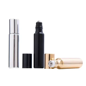 10ml Perfume Roll-on Bottle Frosted Matte Black Crystal Essential Oil Roller Ball Roll on Glass Bottle