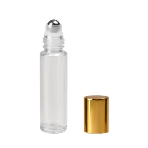 10ml Portable Amber Glass Roller Roll on Essential Oil Perfume Bottles Travel Refillable Roller Ball Bottle