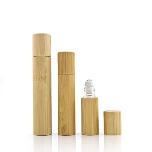 10ml Roll on Tube Glass Essential Oil Bottle Perfume Bamboo Roller Bottle
